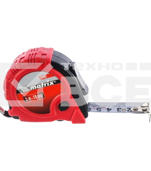 Рулетка MATRIX Rubber, 5 м х 19 мм, обрезиненный корпус 31002