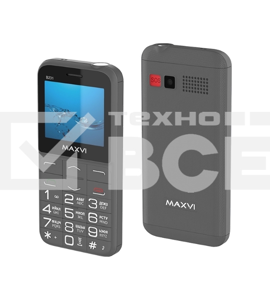 Мобильный телефон Maxvi B231 серый