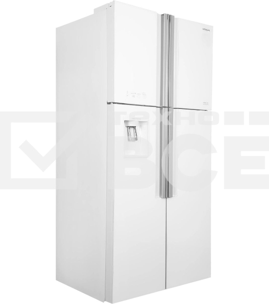 Холодильник Hitachi R-W660PUC7 GPW белый двухкамерный 396/144л морозилка сверху, No Frost, Side by Side