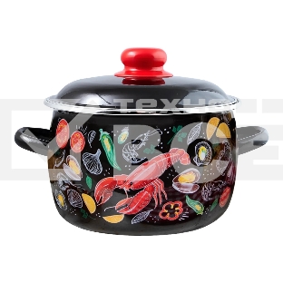 Кастрюля Appetite 1RC161M Лобстер с крышкой эмаль, сфер. 2 л