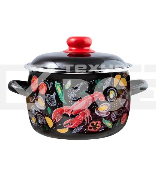 Кастрюля Appetite 1RC161M Лобстер с крышкой эмаль, сфер. 2 л