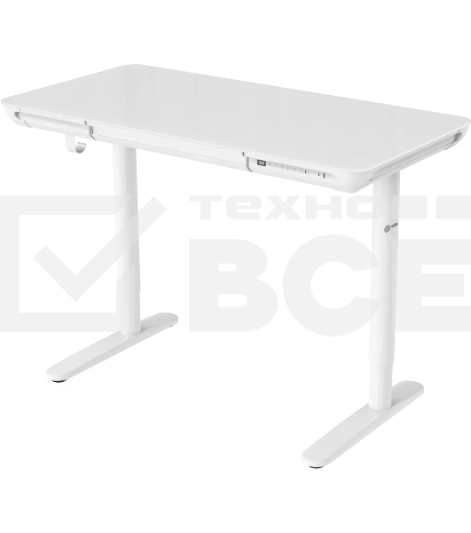 Стол для компьютера Cactus CS-EGD-WT-LED столешница закаленное стекло, белый каркас белый