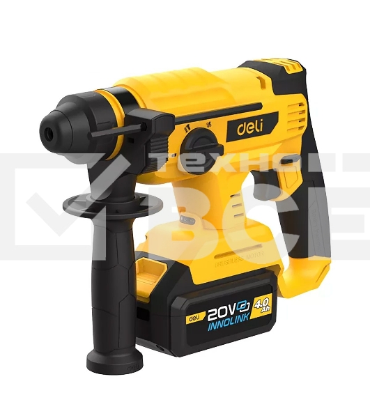 Перфоратор аккумуляторный Deli DC300 (2 АКБ*4А·ч + ЗУ, 20V, SDS PLUS, 2Дж, 4500уд/мин, 1400об/мин, сумка)