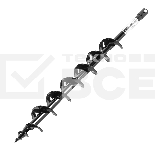 Шнек для грунта Denzel ER-80, диаметр 80 мм, длина 800 мм, соединение 20 мм, съемный нож