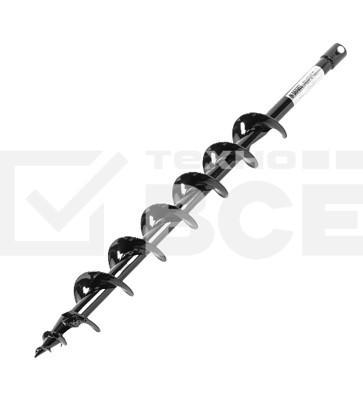 Шнек для грунта Denzel ER-80, диаметр 80 мм, длина 800 мм, соединение 20 мм, съемный нож