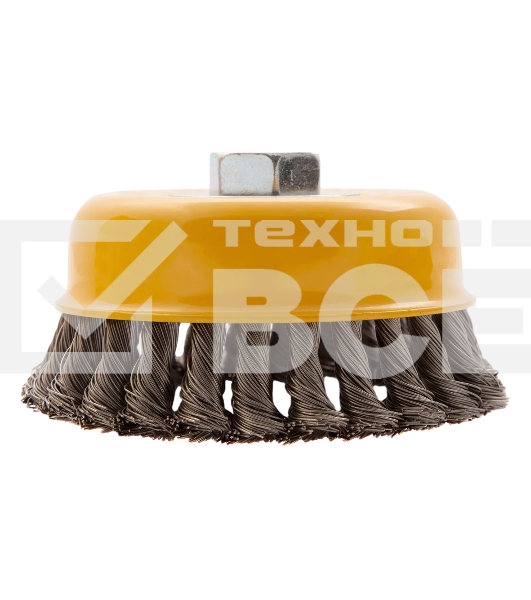 Щетка для УШМ Denzel 125 мм, Чашка, крученая нержавеющая проволока 0,5 мм, М14 746273