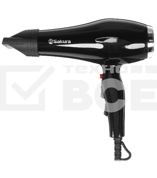 Фен Sakura SA-4038BK Professional 2400Вт 4 темп.режима 2 скор. 2 конц.