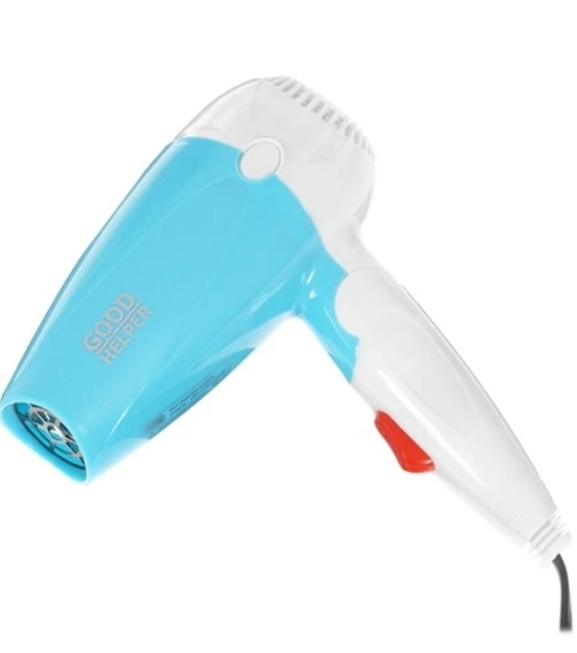 Фен Goodhelper HD-F083 голубой/белый, 800 Вт, компактный