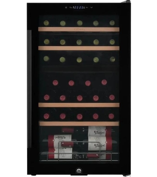 Винный шкаф ZÜGEL ZCWF331DB черный, 88 л, 2 отсека, 33 бут.