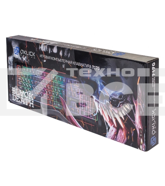 Клавиатура Oklick 717G проводная, USB, черный/серый