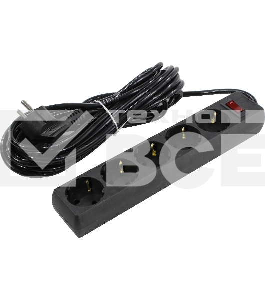 Сетевой фильтр ExeGate EX279179RUS SP-5-7B (5 розеток, 7м, евровилка, черный)