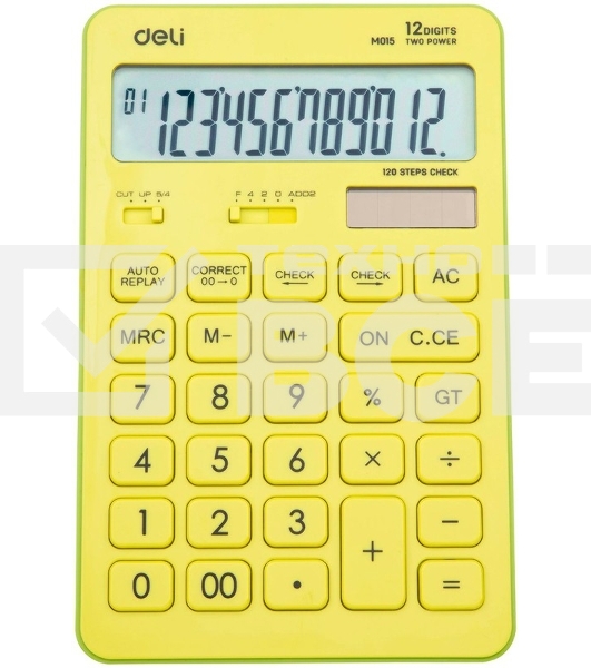 Калькулятор настольный Deli Touch EM01551 желтый 12-разр.