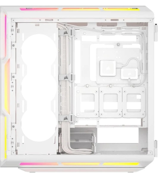 Компьютерный корпус без блока питания Case Corsair iCUE LINK 5000T LX RGB, Midi-Tower, TG, 3x120мм RGB, 4xUSB-A 3.2, 1xUSB 3.2 Type-C, E-ATX, ATX, mATX, mITX White
