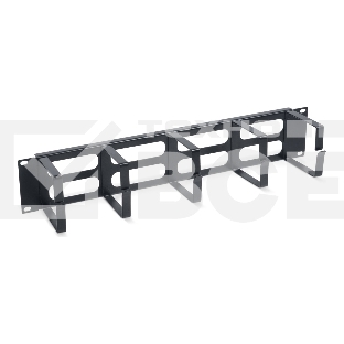 Организатор комм. шнуров Cabeus, 2HU, 88х483 мм (ВхШ), кольцевого типа, для шкафов, цвет: черный, (5 колец размером 55 х 88 мм (± 0,5 мм))