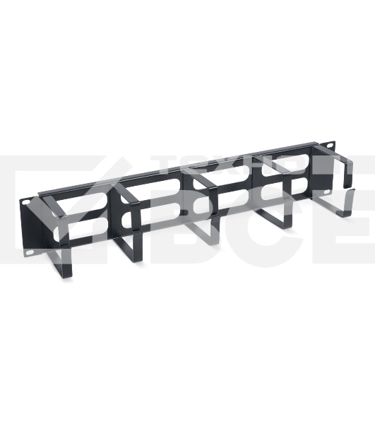 Организатор комм. шнуров Cabeus, 2HU, 88х483 мм (ВхШ), кольцевого типа, для шкафов, цвет: черный, (5 колец размером 55 х 88 мм (± 0,5 мм))