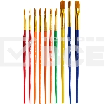 Набор кистей Silwerhof Color (набор 10шт) синтетика круглая №2,3/плоская №3,6,7,12/овальная №3,10, фото12