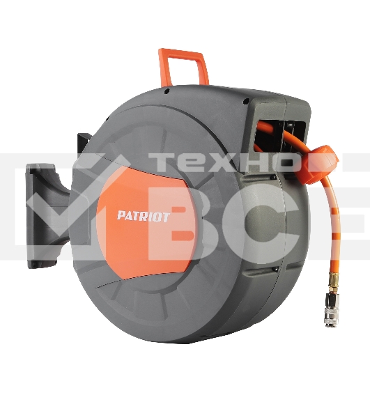 Шланг Patriot 520002445 пневматический армированный на автоматической катушке PHC 20/16H (прямой, гибрид , длина 20 м, диаметр 10х16, раб/макс давление  20/60 бар, мин/макс температура -5/45С, быстросъем рапид, резьба 1/4')