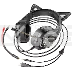 Гарнитура HOCO W107 Cute Cat чёрный, проводная, подсветка, фото2