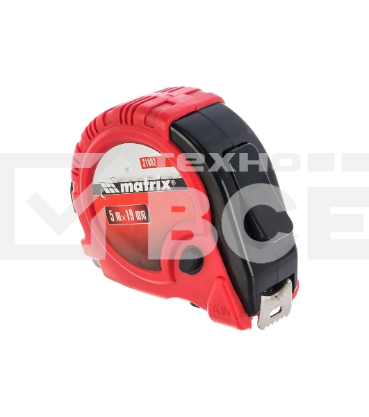 Рулетка MATRIX Rubber, 5 м х 19 мм, обрезиненный корпус 31002