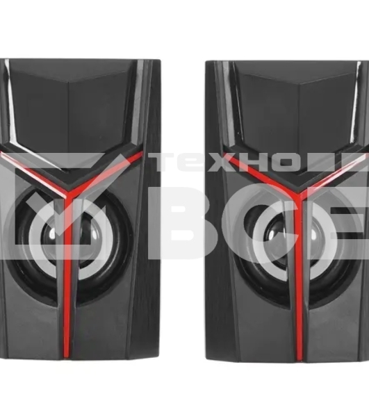 Колонки 2.0 Qumo TRON AS007, 10 ВТ, объемное звучание, RGB подсветка, USB+Jack 3,5мм