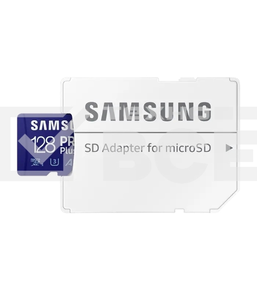 Флеш карта microSDXC 128GB Samsung PRO Plus Class 10, A2, V30, UHS-I (U3), W 130 МБ/с, R 180 МБ/с, <MB-MD128SA/KR> адаптер на SD