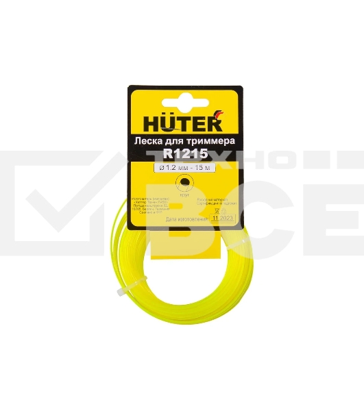 Леска для садовых триммеров Huter R1215 d=1.2мм L=15м для Huter GET-400S/600S (71/1/8)
