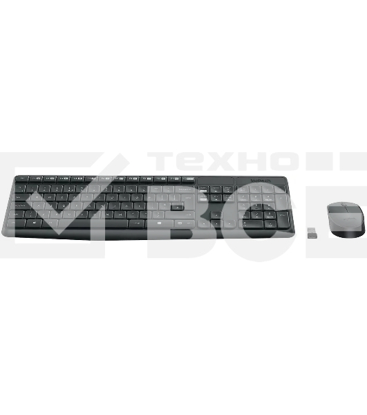 Комплект беспроводной клавиатура+мышь Logitech  MK235 Серый  (920-007949) РФ