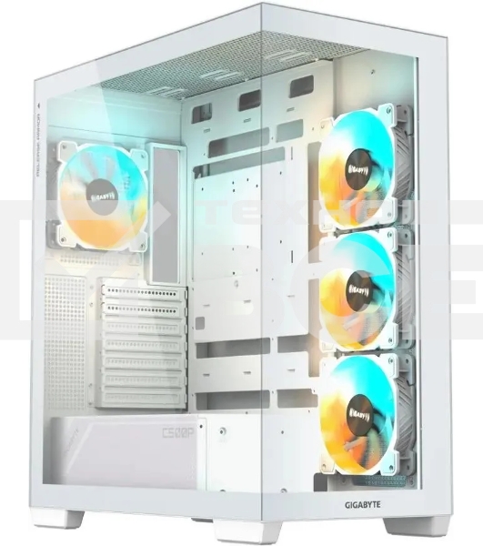 Компьютерный корпус Gigabyte GB-C500PI ST белый без БП ATX 3x120mm 6x140mm 2xUSB3.0 1xUSB3.1 audio bott PSU