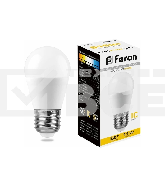 Лампа светодиодная FERON LB-750 (25949) 11W 230V E27 2700K G45