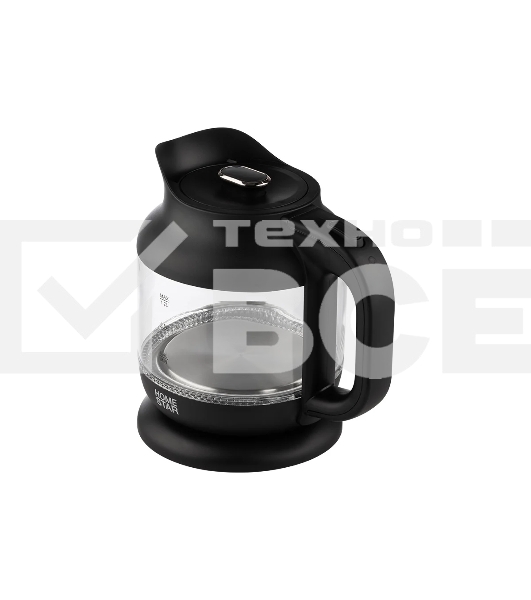 Чайник электрический Homestar HS-1056 1,2 л, 1630 Вт, стекло/пластик, черный