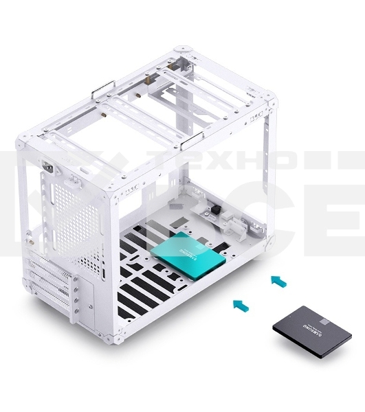 Корпус без блока питания JONSBO C6 MAX Handle, Mini-Tower, TG, no fan, 1xUSB-A 3.0 + 1xUSB-C 3.1, mATX, mITX White