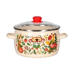 Кастрюля Appetite 1RC161S Болоньезе стеклянная крышка, эмалированная сталь, сфер. 2 л, фото 1