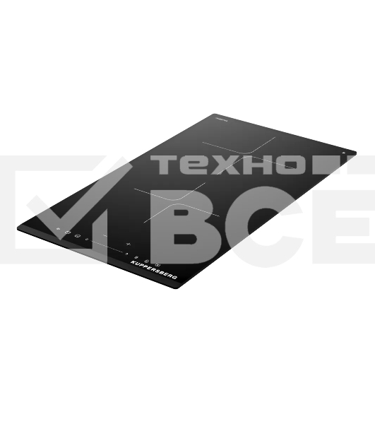 Индукционная варочная панель Kuppersberg ICI 306, High-Tech, индукция, 30 см, 2 зоны нагрева, 9 уровней мощности, inverter, таймер, пауза, Booster, слайдерное управление, черный