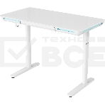 Стол для компьютера Cactus CS-EGD-WT-LED столешница закаленное стекло, белый каркас белый, фото 1