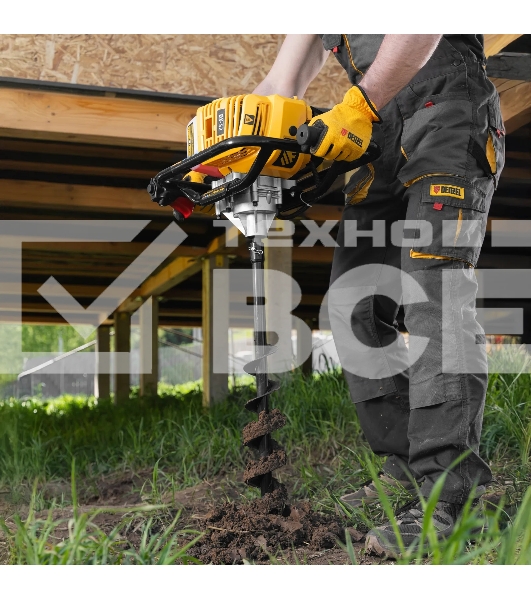 Шнек для грунта Denzel ER-80, диаметр 80 мм, длина 800 мм, соединение 20 мм, съемный нож