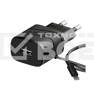 Сетевое зарядное устройство Maxvi TCM-101LB 1A, Lightning, 1xUSB-A, черный