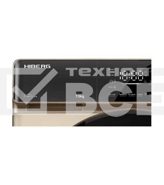 Стиральная машина Hiberg i-DDQ9-712 G класс: A+++ загр.фронтальная макс.:7кг золотистый инвертор