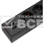 Удлинитель с сетевым фильтром 6х1.8м с заземл. 10А IP20 BU-SP1.8_USB_2A CCA 3х0.75 2USB черный BURO 992310, фото4