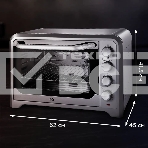 Мини-печь BQ EO1002B Steel-Black. Мощность 1600 Вт, Объем 30 л, Конвекция, 5 режимов работы, Таймер до 60 мин, фото10