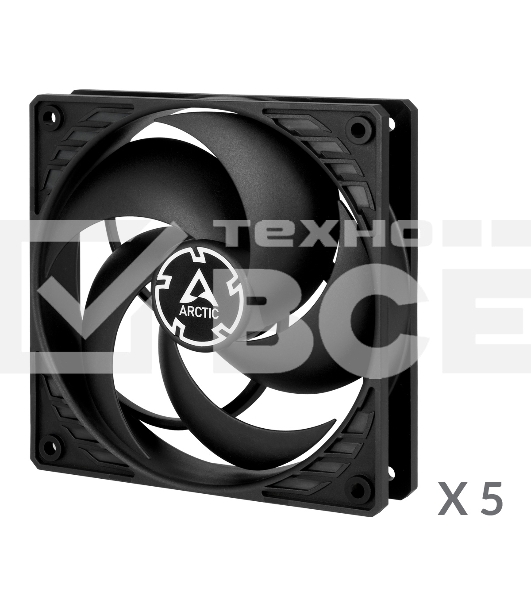 Вентилятор для корпуса Arctic P12 Value pack черный, 120 мм, 1800 об/мин, 22.5 дБ, 3 pin
