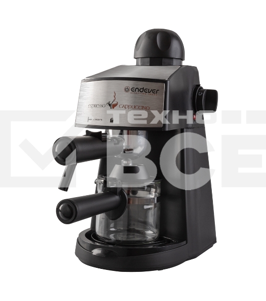 Кофеварка рожковая Endever Costa-1050 черный/стальной, исп. кофе - молотый, 0,2 л, 900 Вт, 5 бар