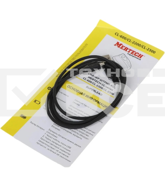 Сканер штрих-кода ручной Mertech CL-2210 BLE Dongle 1D/2D имидж, беспроводной, 100 скан/сек, USB-HID; USB-COM - эмуляция; RS-232 - эмуляция; Bluetooth - BLE 5.0, чёрный