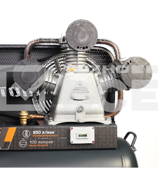Компрессор PATRIOT KRX 950 L100 D, поршневой, ременной, масляный, 950 л/мин, 100 л, 10 бар, 5.5 кВт, 400 В