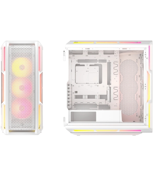 Компьютерный корпус без блока питания Case Corsair iCUE LINK 5000T LX RGB, Midi-Tower, TG, 3x120мм RGB, 4xUSB-A 3.2, 1xUSB 3.2 Type-C, E-ATX, ATX, mATX, mITX White