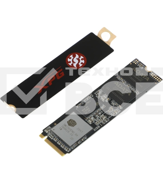 Накопитель SSD XPG SX8200 Pro, 512 Gb, PCIe 3.0 x4, M.2 2280, NVMe, R/W 3350/2350, с радиатором