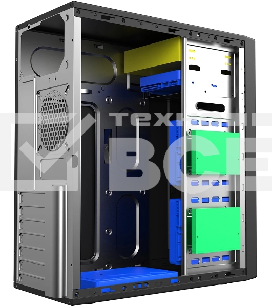 Компьютерный корпус без блока питания Foxline FL-301, ATX, 4xUSB 2.0, HDA, w/o FAN, w/o PSU, no PowerCord, w/DVD-RW installed