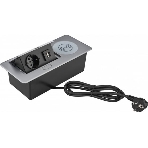Розетка Cactus CS-SOCKET-USBA-WLESS для столешницы серебристый, фото 1