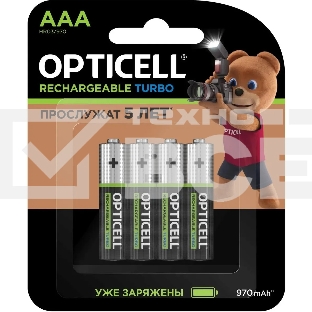 Аккумулятор Opticell Turbo 6080004 AAA NiMH 970mAh (4шт) блистер
