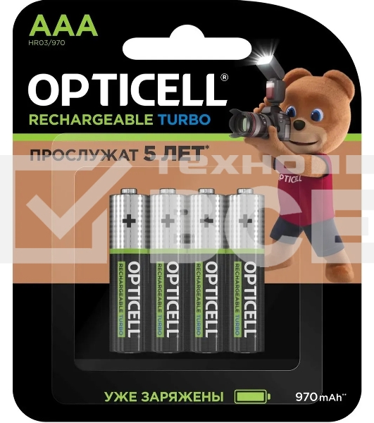 Аккумулятор Opticell Turbo 6080004 AAA NiMH 970mAh (4шт) блистер