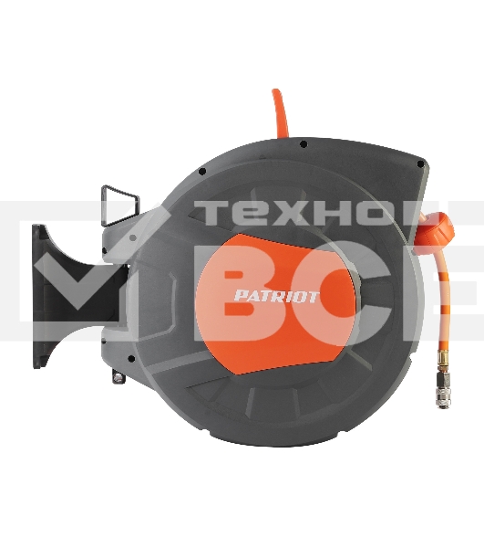 Шланг Patriot 520002445 пневматический армированный на автоматической катушке PHC 20/16H (прямой, гибрид , длина 20 м, диаметр 10х16, раб/макс давление  20/60 бар, мин/макс температура -5/45С, быстросъем рапид, резьба 1/4')